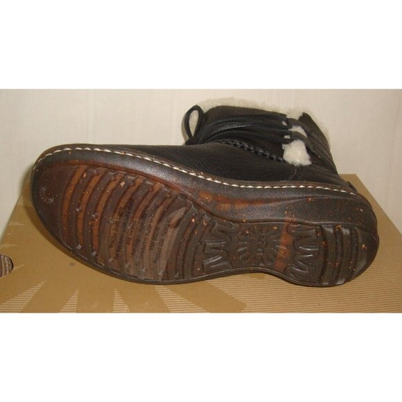 UGG Australia Rianne Black Leather Lace Up Boots Women's Size US 5 NEW 1004142 - Picture 6 of 6